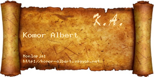Komor Albert névjegykártya