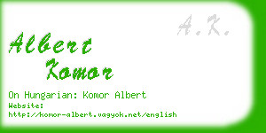 albert komor business card